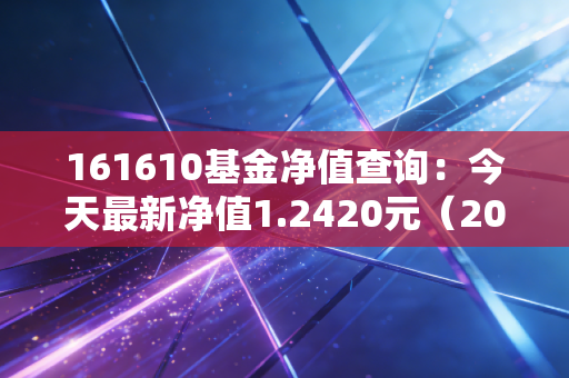 161610基金净值查询：今天最新净值1.2420元（2024年11月22日）