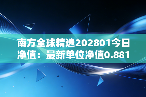 南方全球精选202801今日净值：最新单位净值0.8814涨幅0.73%