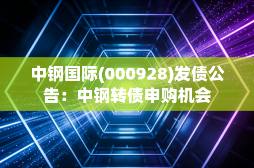 中钢国际(000928)发债公告：中钢转债申购机会