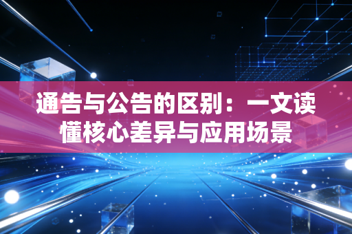 通告与公告的区别：一文读懂核心差异与应用场景