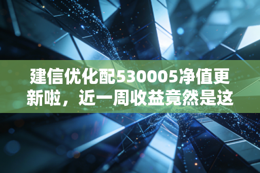 建信优化配530005净值更新啦,近一周收益竟然是这样!