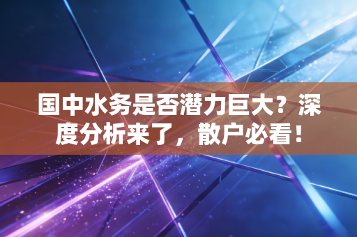 国中水务是否潜力巨大？深度分析来了，散户必看！