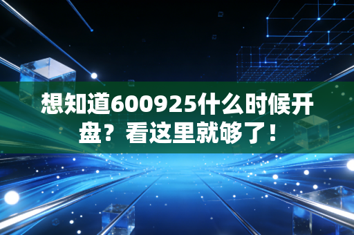 想知道600925什么时候开盘？看这里就够了！