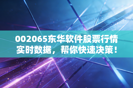 002065东华软件股票行情实时数据,帮你快速决策!
