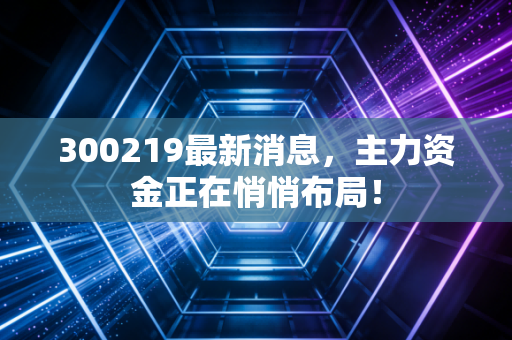 300219最新消息，主力资金正在悄悄布局！