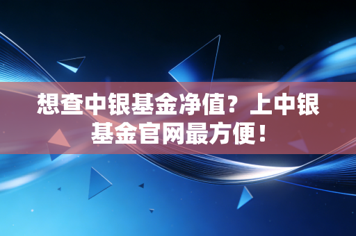 想查中银基金净值？上中银基金官网最方便！