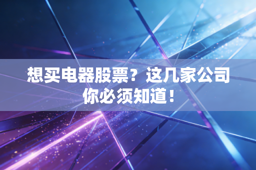 想买电器股票?这几家公司你必须知道!