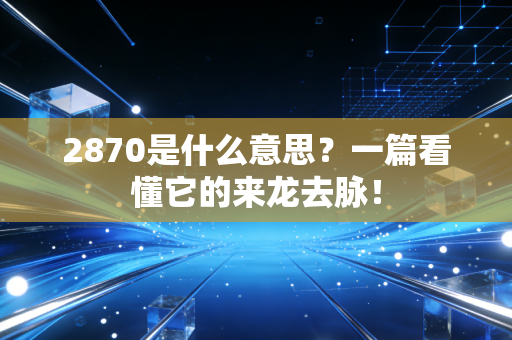 2870是什么意思？一篇看懂它的来龙去脉！