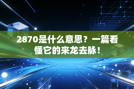 2870是什么意思？一篇看懂它的来龙去脉！