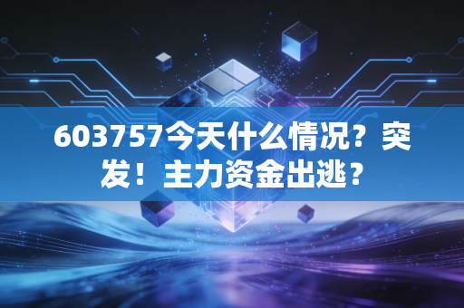 603757今天什么情况?突发!主力资金出逃?