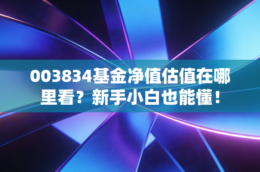 003834基金净值估值在哪里看?新手小白也能懂!