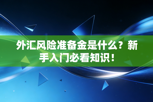 外汇风险准备金是什么?新手入门必看知识!