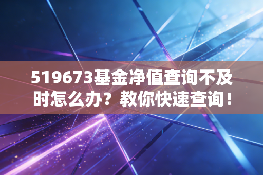 519673基金净值查询不及时怎么办?教你快速查询!