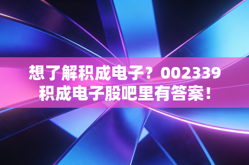 想了解积成电子?002339积成电子股吧里有答案!
