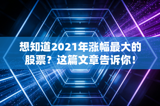想知道2021年涨幅最大的股票?这篇文章告诉你!