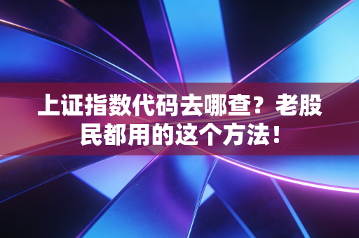 上证指数代码去哪查?老股民都用的这个方法!