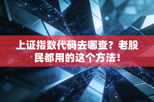 上证指数代码去哪查?老股民都用的这个方法!