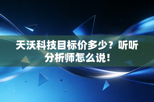 天沃科技目标价多少?听听分析师怎么说!