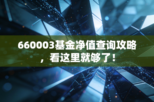 660003基金净值查询攻略,看这里就够了!