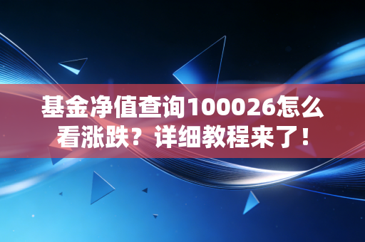 基金净值查询100026怎么看涨跌?详细教程来了!