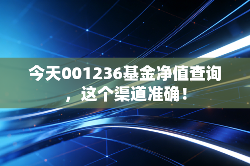 今天001236基金净值查询,这个渠道准确!