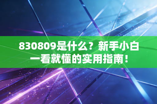 830809是什么?新手小白一看就懂的实用指南!