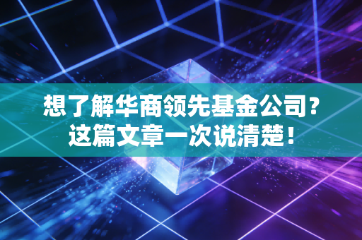 想了解华商领先基金公司?这篇文章一次说清楚!