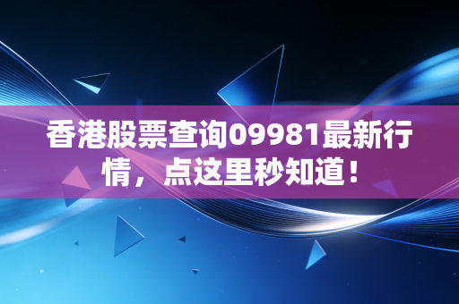 香港股票查询09981最新行情,点这里秒知道!