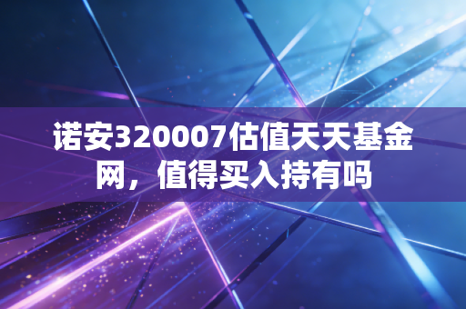 诺安320007估值天天基金网,值得买入持有吗
