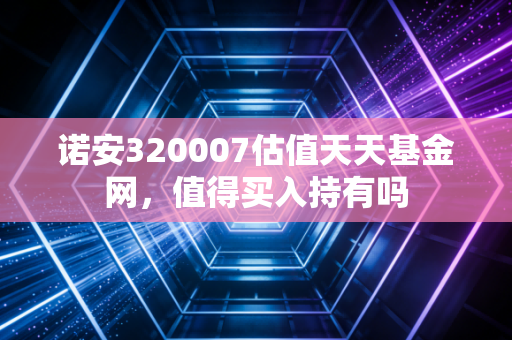 诺安320007估值天天基金网,值得买入持有吗