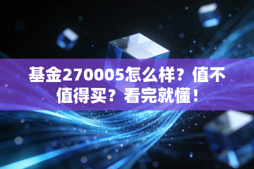 基金270005怎么样？值不值得买？看完就懂！