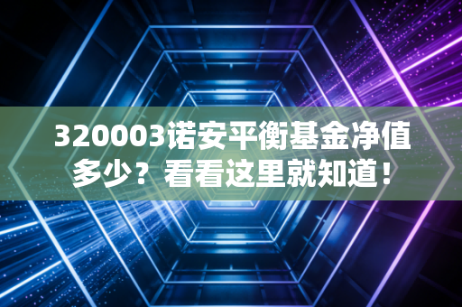 320003诺安平衡基金净值多少?看看这里就知道!
