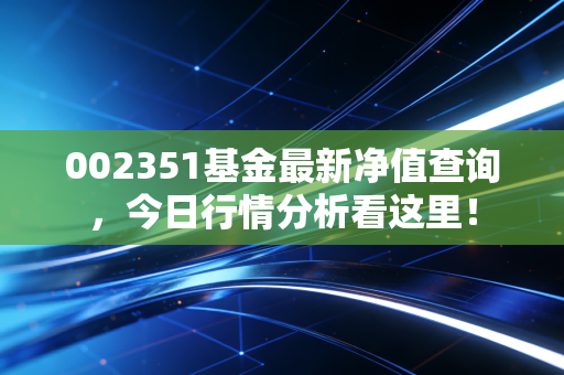 002351基金最新净值查询,今日行情分析看这里!