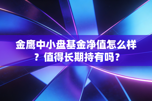 金鹰中小盘基金净值怎么样?值得长期持有吗?