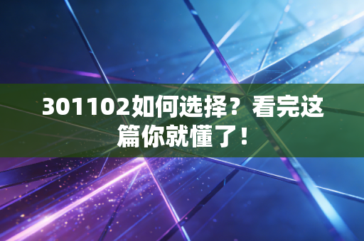 301102如何选择？看完这篇你就懂了！