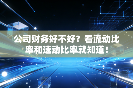 公司财务好不好?看流动比率和速动比率就知道!
