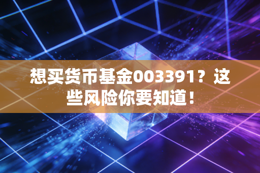 想买货币基金003391?这些风险你要知道!