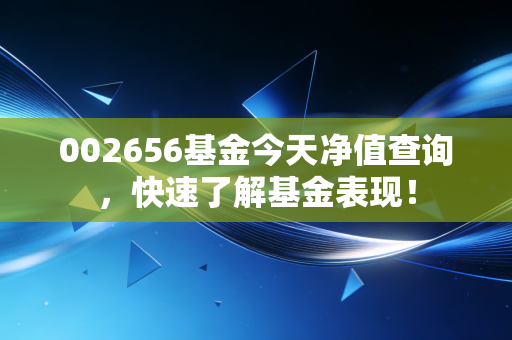 002656基金今天净值查询，快速了解基金表现！