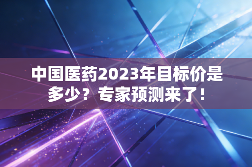 中国医药2023年目标价是多少？专家预测来了！