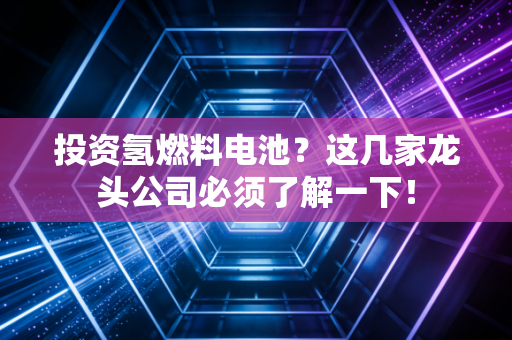 投资氢燃料电池？这几家龙头公司必须了解一下！