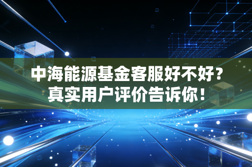 中海能源基金客服好不好?真实用户评价告诉你!
