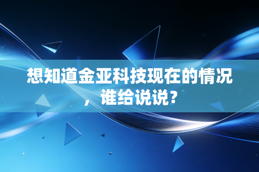 想知道金亚科技现在的情况,谁给说说?