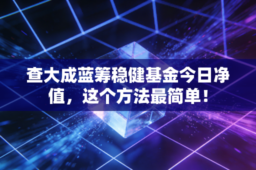 查大成蓝筹稳健基金今日净值,这个方法最简单!