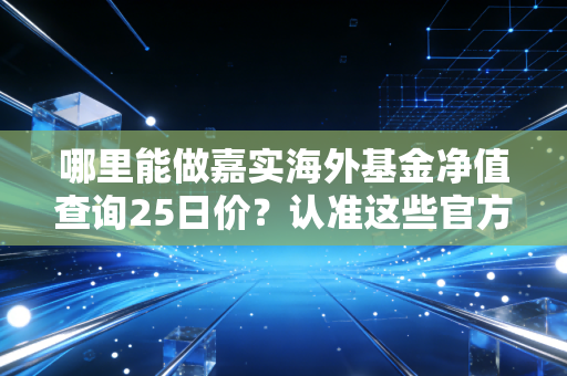 哪里能做嘉实海外基金净值查询25日价?认准这些官方授权平台。