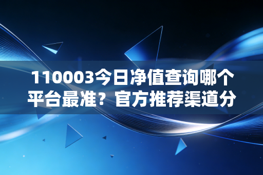 110003今日净值查询哪个平台最准？官方推荐渠道分享！
