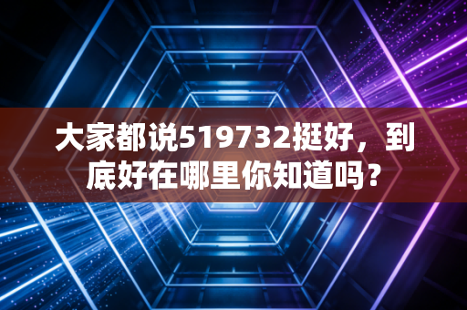 大家都说519732挺好,到底好在哪里你知道吗?