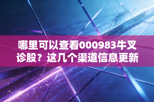 哪里可以查看000983牛叉诊股？这几个渠道信息更新快！