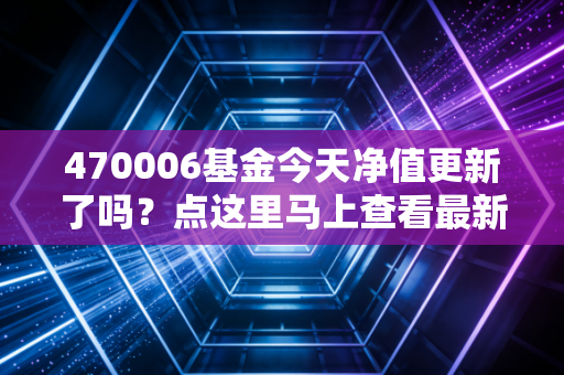 470006基金今天净值更新了吗？点这里马上查看最新估值！