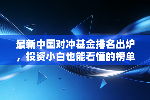 最新中国对冲基金排名出炉，投资小白也能看懂的榜单！