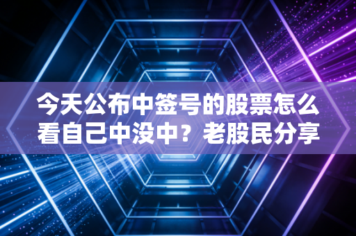 今天公布中签号的股票怎么看自己中没中？老股民分享查询技巧！